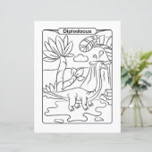 Page de coloration de dinosaures - Diplodocus (Debout devant)