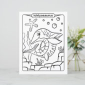 Page de coloration de dinosaures - Ichtyosaurus (Debout devant)
