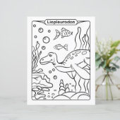 Page de coloration de dinosaures - Liopleurodon (Debout devant)