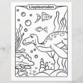 Page de coloration de dinosaures - Liopleurodon (Devant)