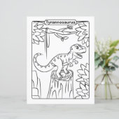 Page de coloration de dinosaures - Tyrannosaurus (Debout devant)