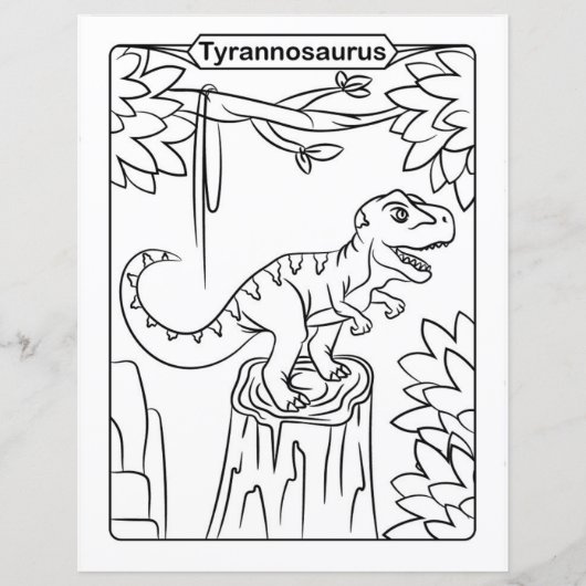Page de coloration de dinosaures - Tyrannosaurus (Devant)