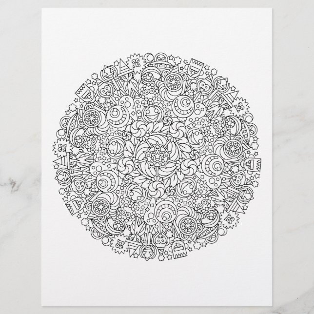 Page de coloration de mandala pour Halloween Monst (Devant)