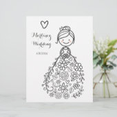 Page de coloration de mariée Mariage illustrée per (Debout devant)