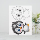 Page de coloration de pingouin adorable (Debout devant)