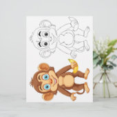 Page de coloration de singe mignon (Debout devant)