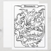 Page de coloration des dinosaures (Devant / Derrière)