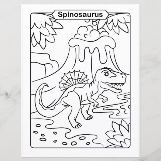 Page de coloration des dinosaures - Spinosaurus (Devant)