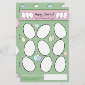 Page de coloration des oeufs de Pâques mignonne Ac (Devant / Derrière)