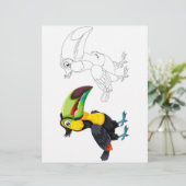 page de coloration des oiseaux toucan (Debout devant)