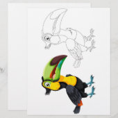 page de coloration des oiseaux toucan (Devant / Derrière)