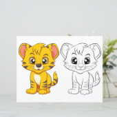 Page de coloration du tigre mignon (Debout devant)