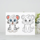 Page de coloration du tigre mignon (Debout devant)