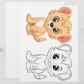 Page de coloration du tigre mignon (Devant / Derrière)
