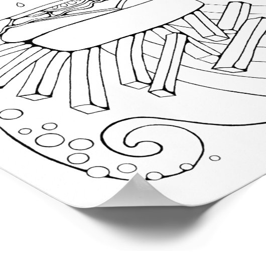 Page de coloriage Burger Art Poster (Coin)