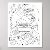 Page de coloriage Burger Art Poster (Devant)