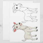 Page de coloriage de chèvre mignonne (Devant / Derrière)