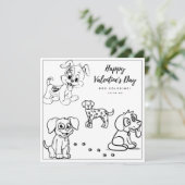 Page de coloriage de chien Carte de garçon Joyeux  (Debout devant)