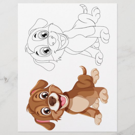 Page de coloriage de chien mignon (Devant)