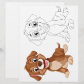 Page de coloriage de chien mignon (Devant / Derrière)