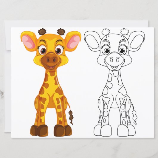 Page de coloriage de Cute Giraffe (Devant)