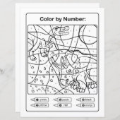 Page de coloriage de dinosaures par numéro - Deux (Devant / Derrière)
