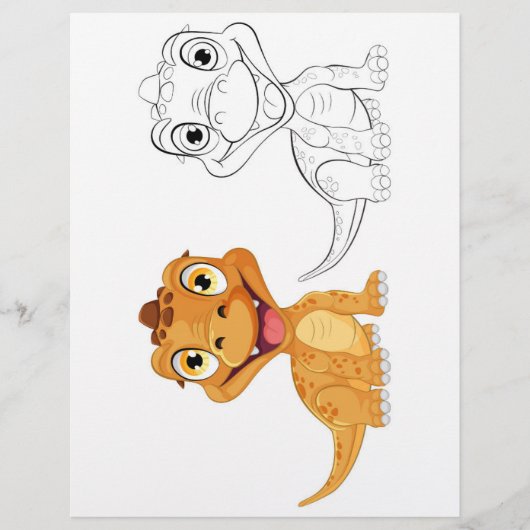 Page de coloriage de dragon mignon (Devant)