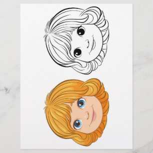 Page de coloriage de fille mignonne