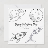 Page de coloriage de fusées Carte de garçon pour e