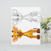 Page de coloriage de girafe mignon (Debout devant)