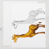 Page de coloriage de la girafe de Cute (Devant / Derrière)