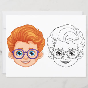 Page de coloriage de la tête des enfants