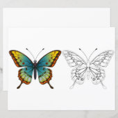 Page de coloriage de papillon de dessin animé mign (Devant / Derrière)