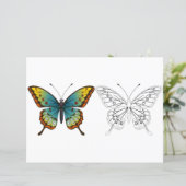 Page de coloriage de papillon de dessin animé mign (Debout devant)