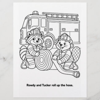 Page de coloriage de Rowdy et Tucker roulant le tu