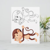 Page de coloriage de singe de dessin animé mignon (Debout devant)