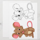 Page de coloriage de souris Cartoon (Devant / Derrière)