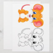 Page de coloriage de souris Cartoon (Devant / Derrière)