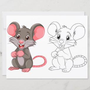 Page de coloriage de souris Cartoon