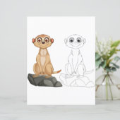 Page de coloriage de suricate de dessin animé mign (Debout devant)