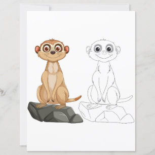 Page de coloriage de suricate de dessin animé mign
