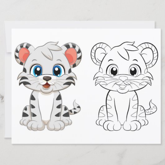 Page de coloriage de tigre mignon (Devant)