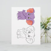 Page de coloriage d'éléphant de dessin mignon (Debout devant)