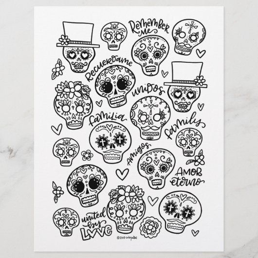 Page de coloriage Dia De Los Muertos (Devant)