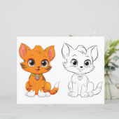 Page de coloriage du chat mignon (Debout devant)