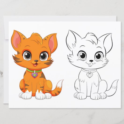 Page de coloriage du chat mignon (Devant)