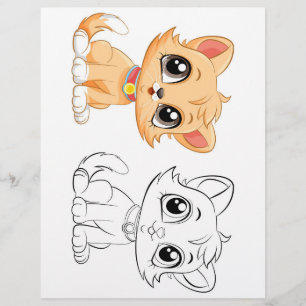 Page de coloriage du chat mignon