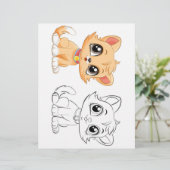 Page de coloriage du chat mignon (Debout devant)