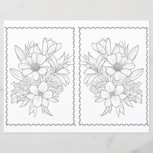 Page de coloriage facile floral élégant mignon