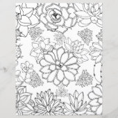 Page de coloriage Feuilles de papeterie florale à (Dos)